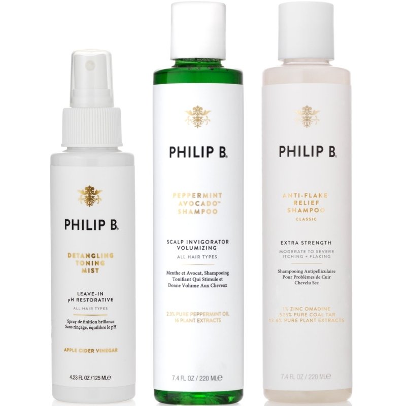 Philip B Toning Mist & Volumizing Shampoo + Anti-Flake Shampoo Set