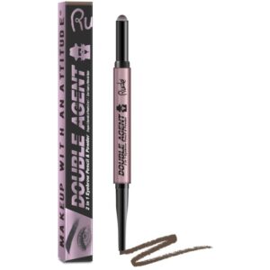Rude Cosmetics Double Agent 2 in 1 Eyebrow Pencil & Powder - Neutral Brown